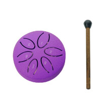 Rain Drum for Outside, Steel Tongue Drum 6 Notes 3 Inches Chakra Tank Drum Steel Percussion Padded Mallets