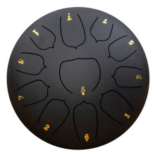 Tambour de Pluie Extérieur Noir 10 Pouces 11 Tons, Tambour de Pluie de Jardin, Tambour de Chakra de Pluie, Tambour Éthéré, Tambour à Main