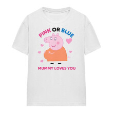 (S, White) Peppa Pig Womens/Ladies Pink Or Blue Mummy Pig Loves You T-Shirt