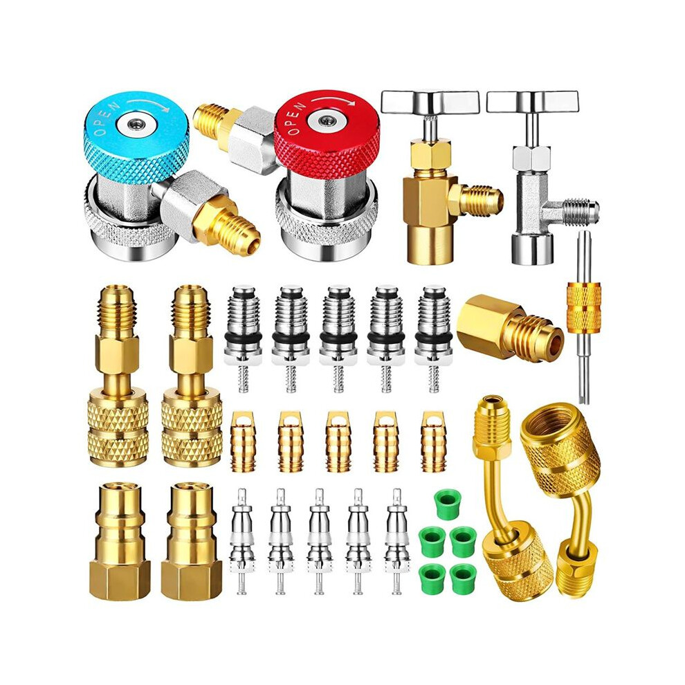 Ac R134a Adapter Quick Coupler Kit, R134a Tank Tap Valve R134a To R22/410A For Air Conditioning Refrigeration System 4712320731880