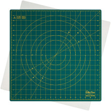 The Quilted Bear Rotating Cutting Mat 18" x 18" - Square 360 Rotating Self Healing Mat with Innovative Locking Mechanism for Quilting & Sewing Your Ch