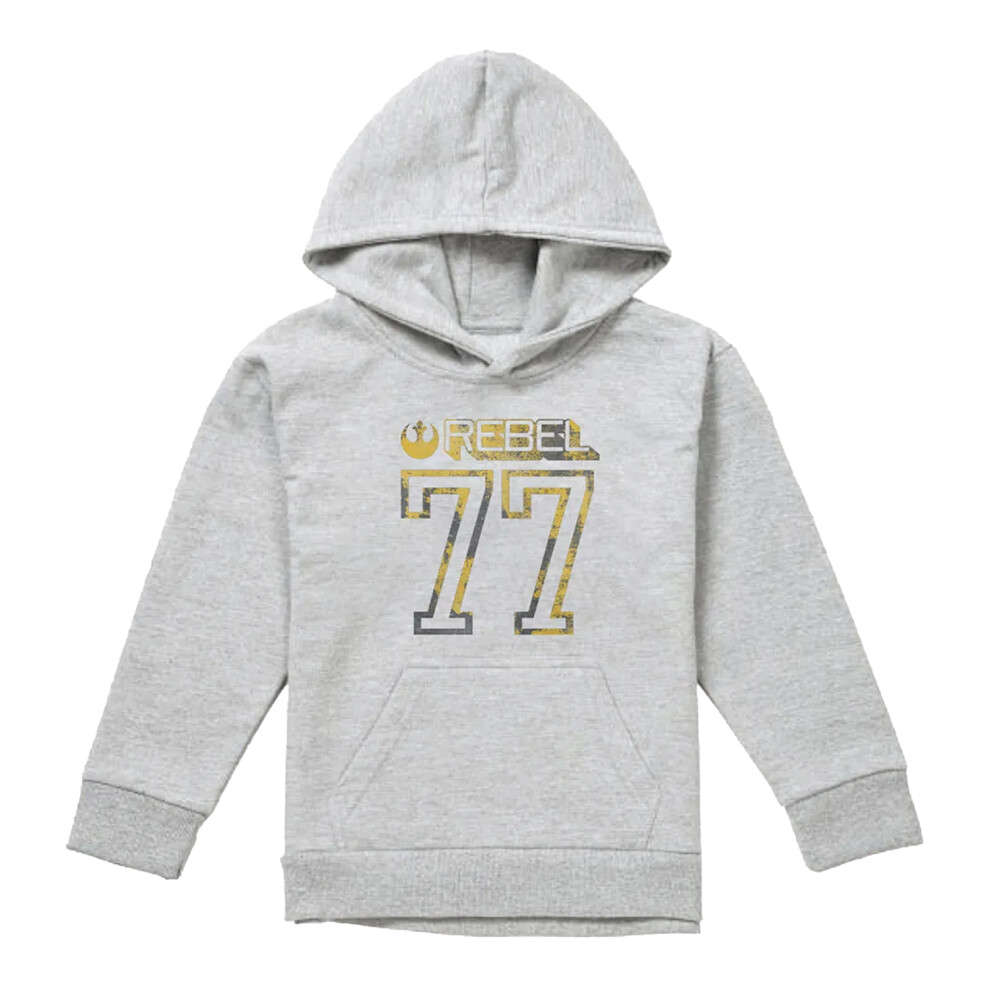 Star Wars (9-11 Years, Athletic Heather) Childrens/Kids 77 Rebel Heather Pullover Hoodie