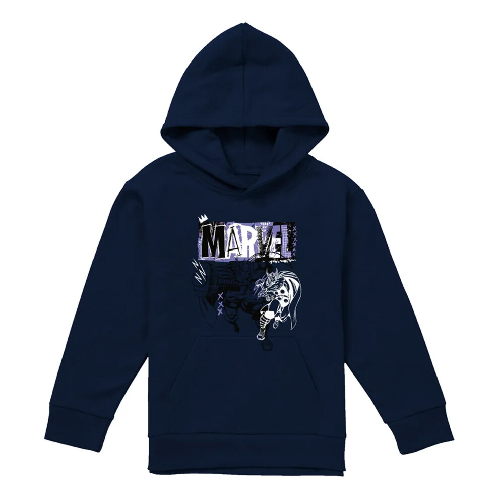 Marvel (5-6 Years, Navy) Childrens/Kids Thor Thunder Hoodie Blue,Multicoloured