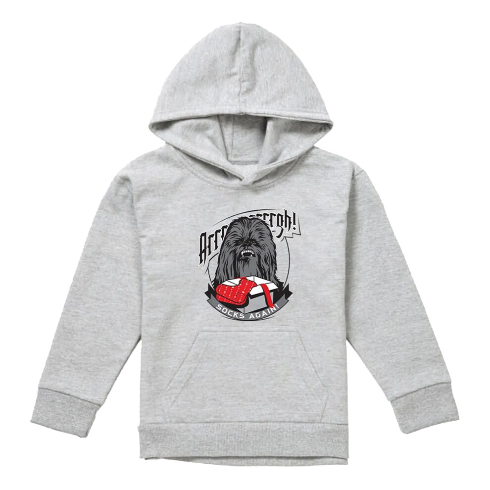 Star Wars (12-13 Years, Athletic Heather) Childrens/Kids Chewbacca Heather Christmas Pullover Hoodie Multicoloured