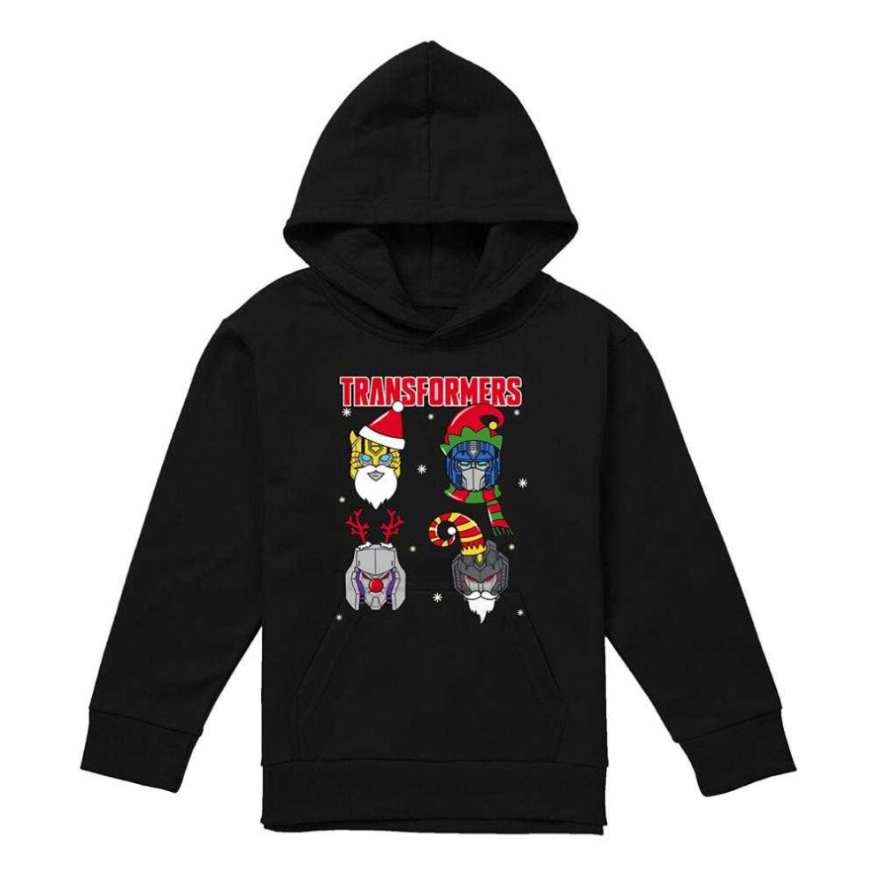 Transformers (12-13 Years, Black) Childrens/Kids Robot Santa Hoodie