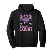 (S, Black) Sesame Street Unisex Adult The Count Ah! Ah! Ah! Hoodie