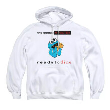 (M, White) Sesame Street Unisex Adult Ready To Dine Hoodie