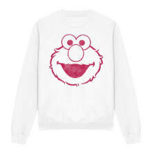 (XXL, White) Sesame Street Unisex Adult Elmo Mono Sweatshirt