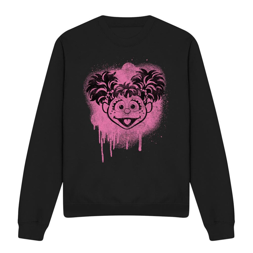 Sesame Street (Xl, ) Unisex Adult Abby Cadabby Face Sweatshirt Black