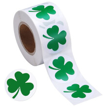 500 Stuks St. Patrick'S Day Stickers Shamrock Roll Stickers 1-1/2 Inch Zelfklevend Label voor Ierse Decoratie en Ambacht