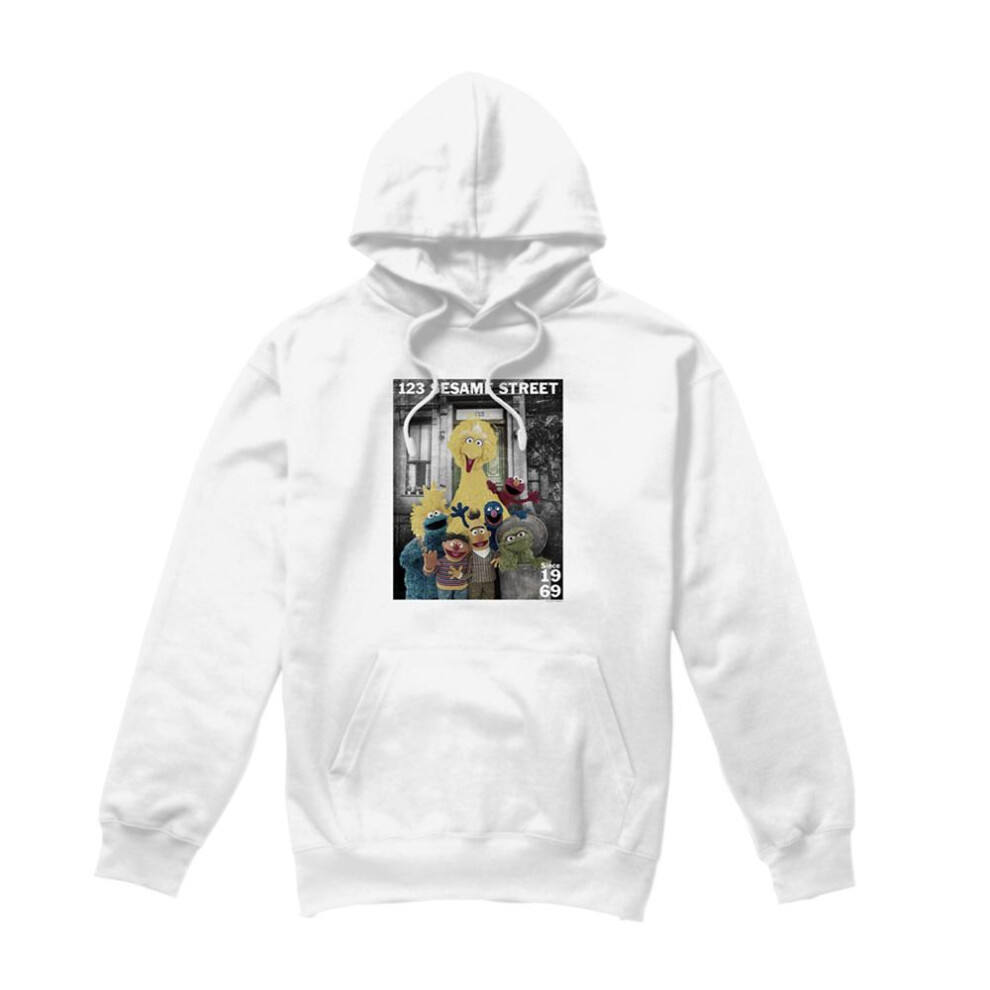 Sesame Street (Xxl, ) Unisex Adult Best Address Hoodie White