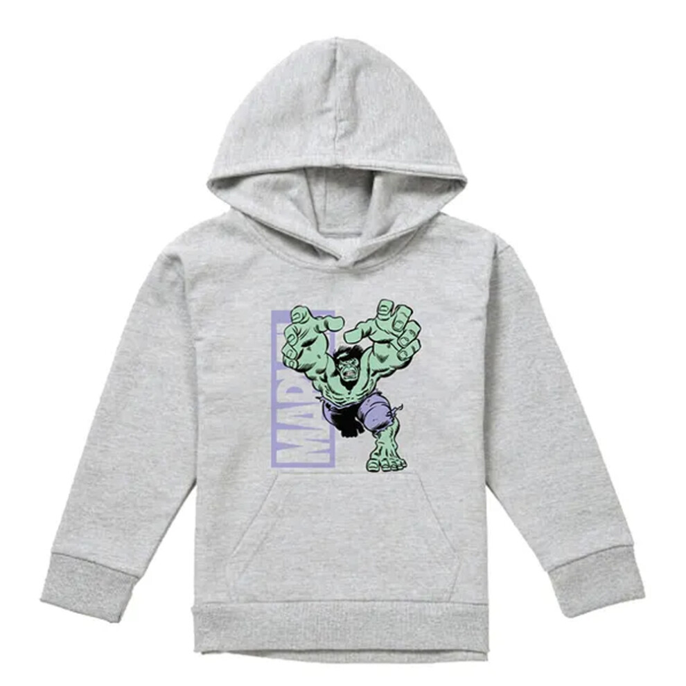 Marvel (12-13 Years, Athletic Heather) Childrens/Kids Reach Hulk Pull Over Hoodie