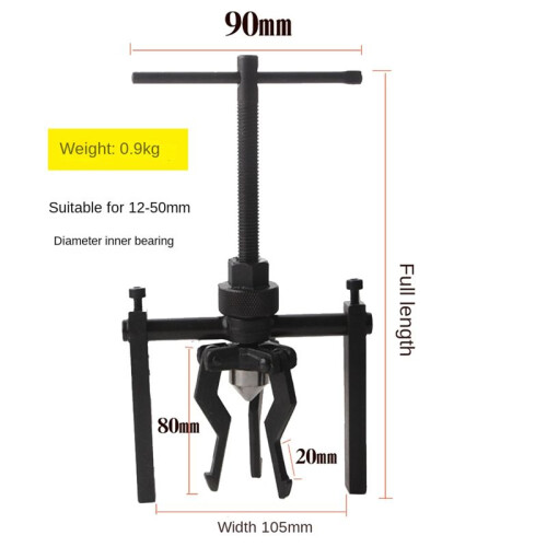 Car Inner Bear Puller Gear 3-Jaw Inner Bear Puller Gear Extractor Heavy Duty Automotive Machine Tool Kit 1
