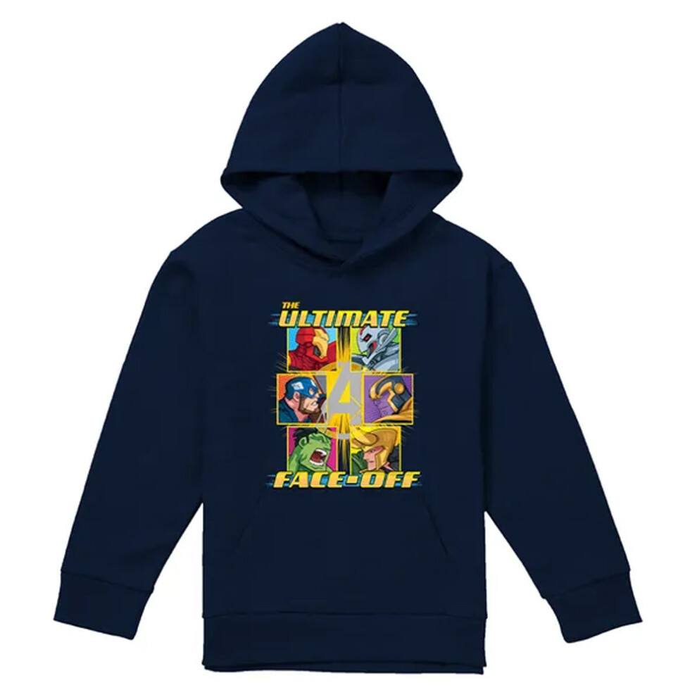 Avengers (9-11 Years, Navy) Childrens/Kids Face Off Pull Over Hoodie