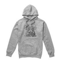 (S, Athletic Heather) Sesame Street Unisex Adult Simple Cookie Heather Hoodie