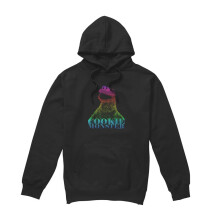 (L, Black) Sesame Street Unisex Adult Cookie Monster Half Tone Hoodie