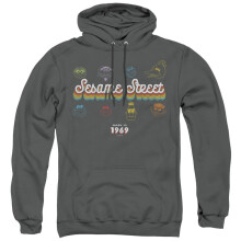 (L, Charcoal) Sesame Street Unisex Adult Made In 1969 Hoodie