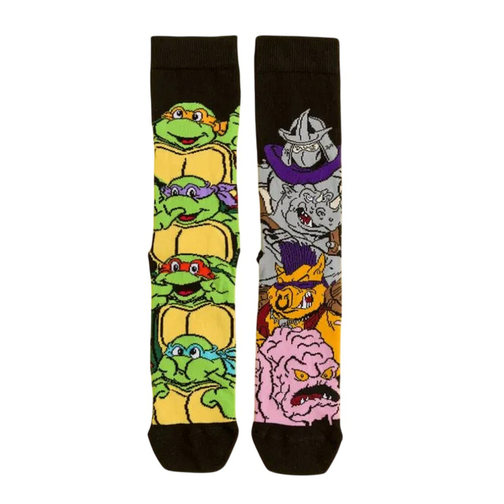 Teenage Mutant Ninja Turtles (8 Uk-11 Uk, ) Unisex Adult Heroes And Villains Crew Socks Multicoloured