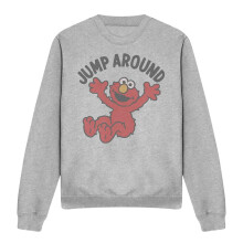 (XXL, Athletic Heather) Sesame Street Unisex Adult Jump Around Sweatshirt