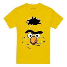(S, Yellow) Sesame Street Unisex Adult Retro Bert Sketch T-Shirt