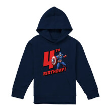 (7-8 Years, Navy) Captain America Childrens/Kids Pull Over 4th Birthday Hoodie