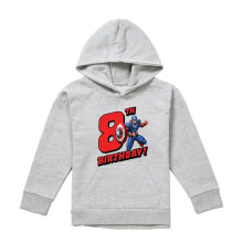 (7-8 Years, Athletic Heather) Captain America Childrens/Kids 8th Birthday Heather Pull Over Hoodie