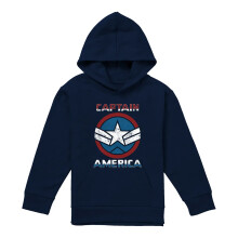 (7-8 Years, Navy) Captain America Childrens/Kids Badge Pull Over Hoodie