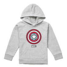 (5-6 Years, Athletic Heather) Captain America Childrens/Kids Ziptone Shield Heather Pull Over Hoodie