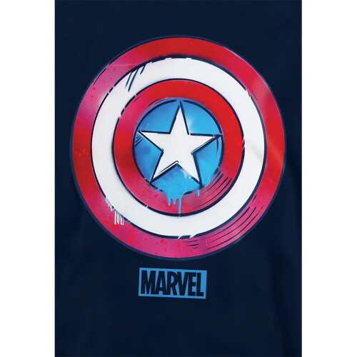 Captain America (9-11 Years, Navy) Captain America Childrens/Kids Drip Shield Pull Over Hoodie 2