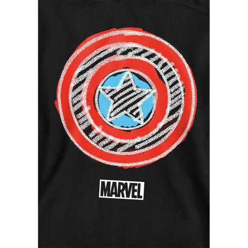 Captain America (7-8 Years, Black) Captain America Childrens/Kids Shield Chalk Board Pull Over Hoodie 2