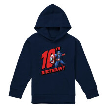 (5-6 Years, Navy) Captain America Childrens/Kids 10th Birthday Pull Over Hoodie