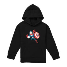 (9-11 Years, Black) Captain America Childrens/Kids Holiday Outfit Pull Over Hoodie
