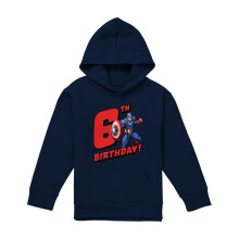 (7-8 Years, Navy) Captain America Childrens/Kids Pull Over 6th Birthday Hoodie