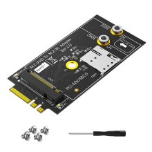 M.2 Key B auf A+E Adapterkarte mit -SIM-Kartensteckplatz für 3G/4G/5G-Modul Unterstützt USB 2.0/PCI-E 3042/3052-Karte