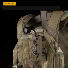 Helmet Lamp with IR and Flashlight Color Light Strobe Light Headphone IFF Auxiliary Light for Outdoor Sports Black