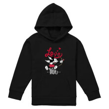 (5-6 Years, Black) Disney Childrens/Kids Love You Mickey Mouse Cupid Valentine's Day Hoodie