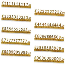 10 PièCes éTiquette de Prix NuméRique 3D éTagèRe en MéTal RéGlable GBP Prix Carré Kit pour Affichage de Magasin Bijoux Montre Magasin Bureau