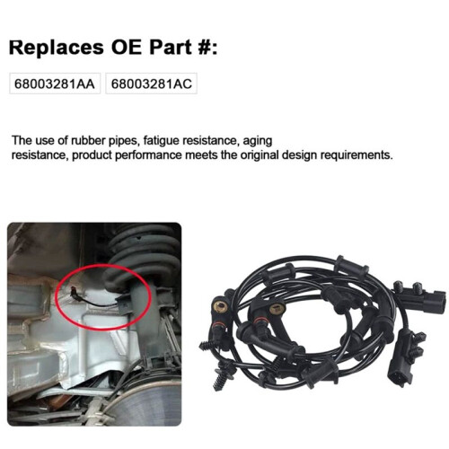 1Set ABS Wheel Speed Sensor for   3.6L 2012-2017 3.8L 2007-2011 68003281AA 52125003AB