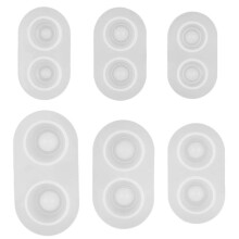 6 Taglie / Set Bjd Doll Heavy Pupil Eye Clear Silicone Mold Base Pressione DIY Bjd Eye Materials - 14X7Mm; 16X6Mm; 16X8Mm; 18X9Mm; 20X11Mm; 22X11 Mm
