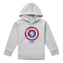 (9-11 Years, Athletic Heather) Captain America Childrens/Kids Drip Shield Heather Pull Over Hoodie