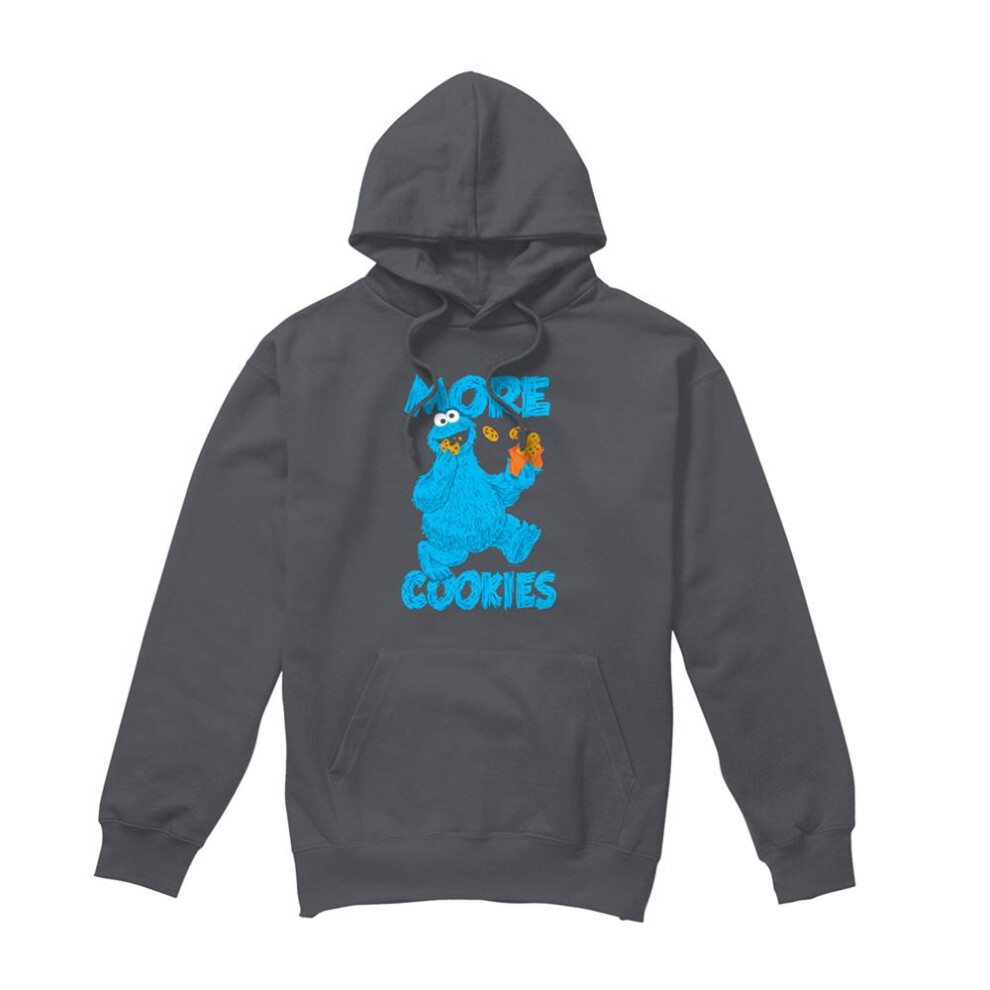 Sesame Street (Xxl, Charcoal) Unisex Adult More Cookies Hoodie Multicoloured