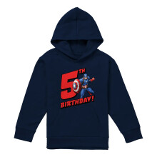 (9-11 Years, Navy) Captain America Childrens/Kids 5th Birthday Pull Over Hoodie