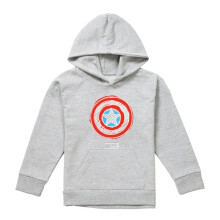(12-13 Years, Athletic Heather) Captain America Childrens/Kids Chalk Board Heather Pullover Hoodie