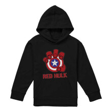 (7-8 Years, Black) Captain America Childrens/Kids Red Hulk Shield Pull Over Hoodie