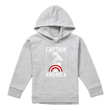 (5-6 Years, Athletic Heather) Captain America Childrens/Kids Stencil Heather Pull Over Hoodie