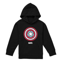 (12-13 Years, Black) Captain America Childrens/Kids Ziptone Shield Hoodie