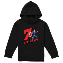 (7-8 Years, Black) Captain America Childrens/Kids Pull Over 7th Birthday Hoodie