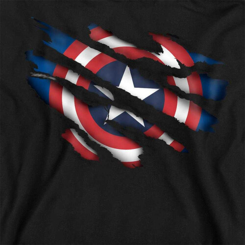 Captain America (7-8 Years, Black) Captain America Childrens/Kids Pull Over Hoodie 2