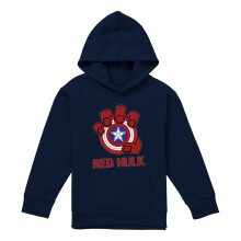 (12-13 Years, Navy) Captain America Childrens/Kids Red Hulk Shield Pull Over Hoodie