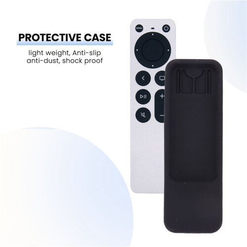 Silicone Proof Durable Soft Cover Waterproof Protective Case Rectangle Sleeve for  TV 4K Remote Control Black 2